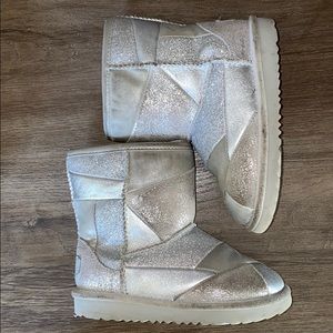 Silver UGG Classic Short II Patchwork Toddler 10